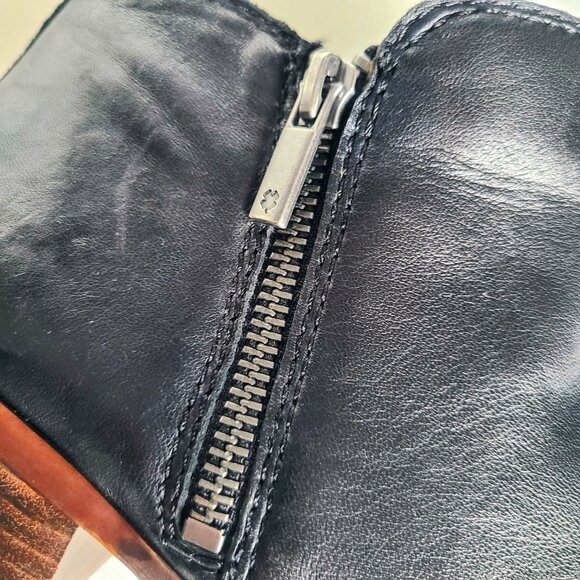 Lucky Brand Basel Black Leather Ankle Booties Size 7.5 - Picture 4 of 13